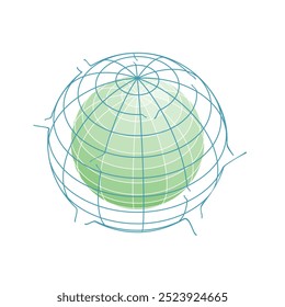 Modelo de globo de la Tierra rota. Ecología y concepto social. Forma de geometría Abstractas
