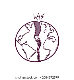 broken earth hand drawn doodle illustration