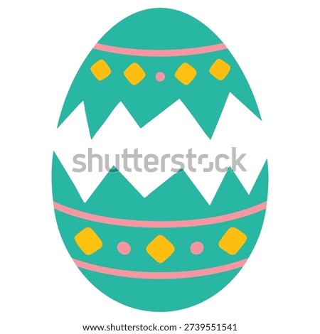Broken easter egg icon cracked shell design isolated vector illustration on white background