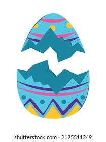 broken easter egg icon isolated