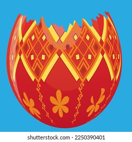 broken easter egg vector illustration