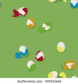 Broken Easter eggs - vector background