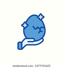 broken egg blue icon, isolated icon in light background, perfect for website, blog, logo, graphic design, social media, UI, mobile app