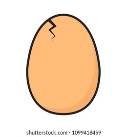 Broken egg cartoon vector. free space for text. wallpaper. background.