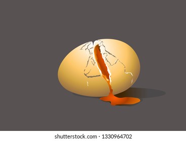 broken egg, cracked eggshell, spilled yolk