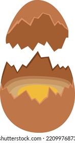 Broken Egg. Cracked Fresh Cooking Ingredient Icon