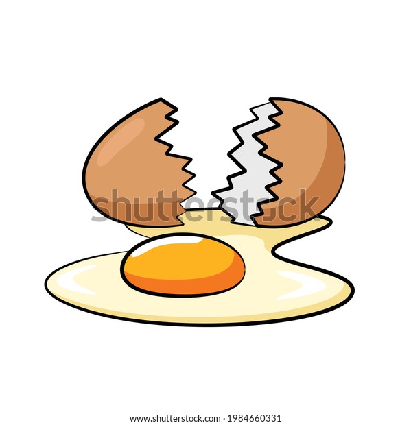 Broken Egg Drawing Style Isolated Vector Stock Vector (Royalty Free ...