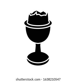 broken egg easter glass icon or logo illustration on white background. Perfect use for website, pattern, design, etc.