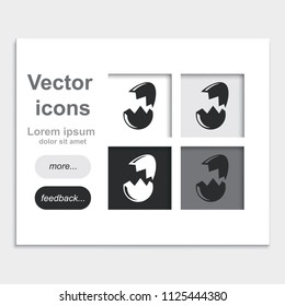 Broken egg flat placed on web page template vector icon.