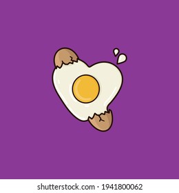 Broken Egg In Heart Shape Vector Illustration For Great Egg Toss Day On September 6.