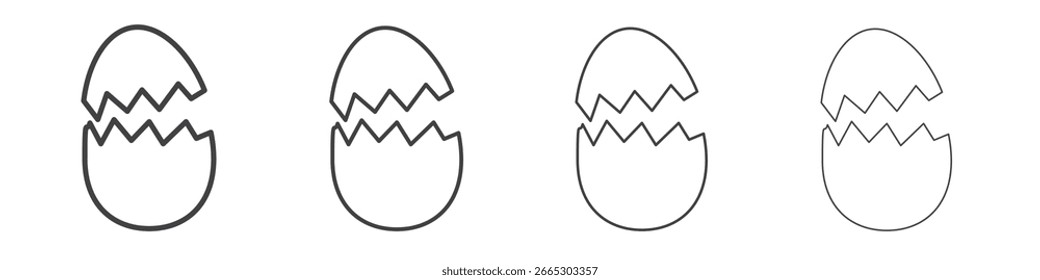 Diseño de símbolo de contorno de concepto de huevo roto.