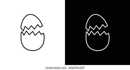 Diseño de icono de huevo roto. Ilustración vectorial de Elementos gráficos delgados