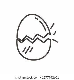 Broken egg icon line design