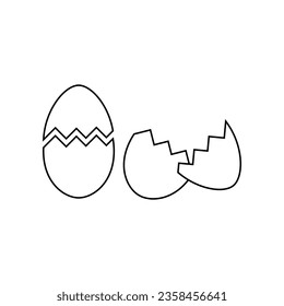 Broken egg Icon. Lineal Style Broken egg Outline Icon Vector Illustration