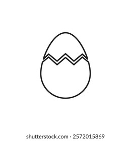 Broken egg icon in liner stroke style