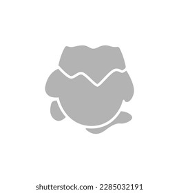 broken egg icon on a white background, vector illustration