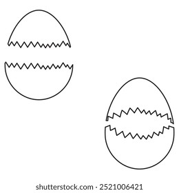 Broken Egg icon with shadow, shell easter symbol design eps 10