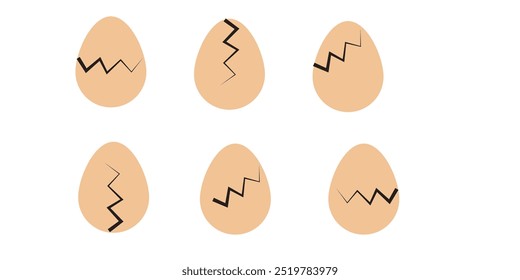 Broken Egg icon, shell easter symbol eps 10