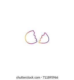 Broken Egg icon silhouette vector illustration