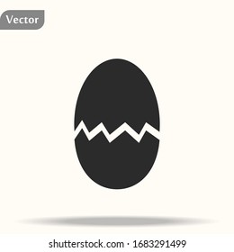 Broken egg icon in trendy isolated on grey background. Vector illustration.