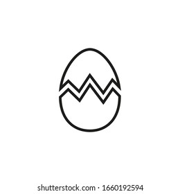 Broken egg icon. Vector Illustration. Flat design. Isolated.