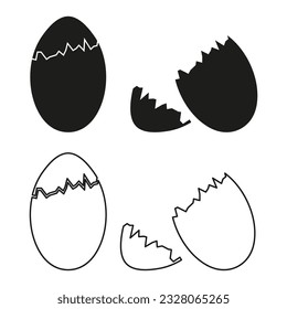 Icono de Huevo roto. Ilustración vectorial. imagen de stock.