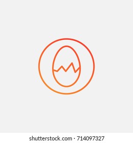 Broken egg icon.gradient illustration isolated vector sign symbol