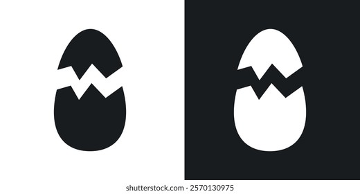 Broken egg icons in flat syle