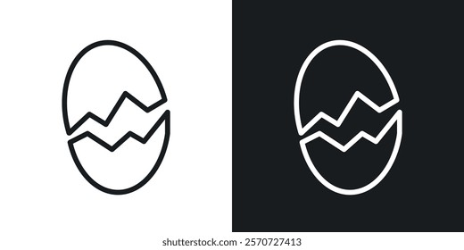 Broken egg icons set vectors on white background.