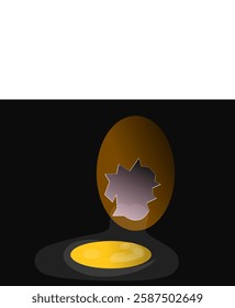 Broken egg illustration art design.