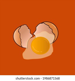 a broken egg illustration vector logo.