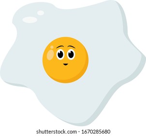 Broken egg, illustration, vector on white background.