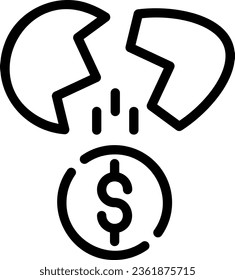 broken egg line icon illustration vector