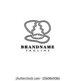 broken egg logo cartoon design template icon black modern isolated symbol illustration