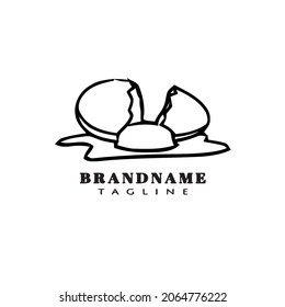broken egg logo cartoon design template icon simple modern isolated vector illustration