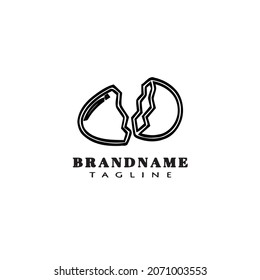 broken egg logo cartoon design unique icon black modern isolated vector illustration