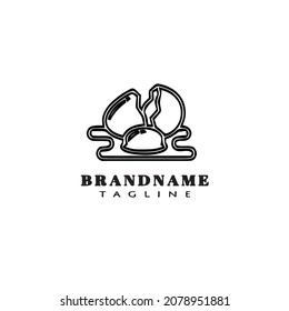 broken egg logo cartoon design template icon black modern unique vector illustration