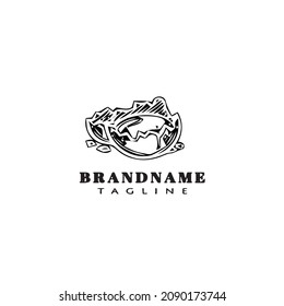 broken egg logo cartoon design template icon black modern graphic vector illustration