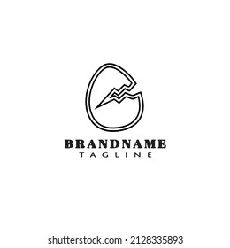 broken egg logo cartoon design template icon black modern isolated vector