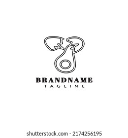 broken egg logo cartoon design template icon black modern vector