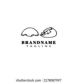 broken egg logo cartoon design template icon modern isolated vector illustration