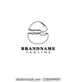broken egg logo cartoon design template icon black modern isolated vector
