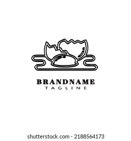broken egg logo cartoon design template icon black modern isolated vector unique