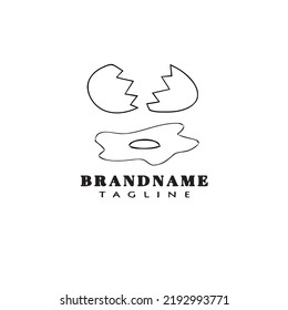 broken egg logo cartoon design template icon black modern shape vector illustration