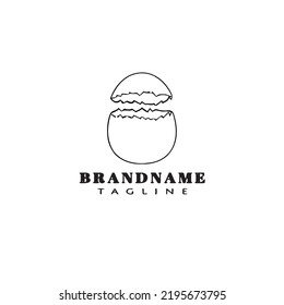 broken egg logo cartoon design symbol icon black modern isolated vector illustration