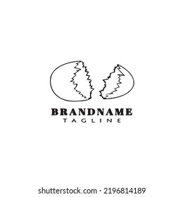broken egg logo cartoon design template icon black modern isolated vector symbol