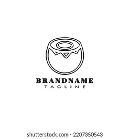 broken egg logo cartoon design template icon black modern isolated vector cute