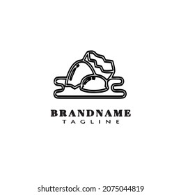 broken egg logo cartoon unique template icon black modern isolated vector illustration