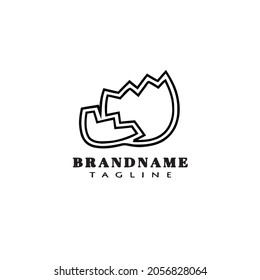 broken egg logo concept design template icon black modern isolated vector illustration