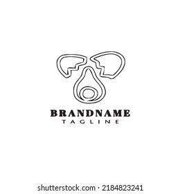 broken egg logo cute design template icon black modern isolated vector illustration